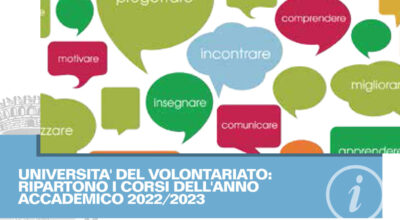 Università del volontariato: ripartono i corsi dell’anno accademico 2022/2023