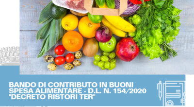 Bando di contributo in buoni spesa alimentare – D.L. N. 154/2020 “Decreto Ristori Ter”